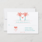 Coral and Turquoise Beach Typography Invite Kaart (Voorkant)