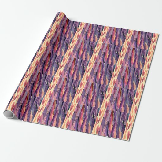 coral and violet pattern cadeaupapier (Uitgerold)