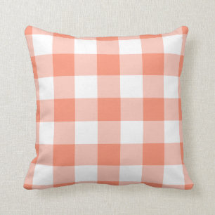 Coral and White Gingham Pattern Kussen
