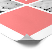 Coral and White Photo Collage - Aangepast monogram Poster (Hoek)