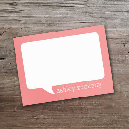 Coral and White Talk Bubble Persoonlijke naam Post-it® Notes