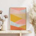 Coral and Yellow Modern Geometric Color Block Poster<br><div class="desc">Abstract geometrisch ontwerp in het Poster "Earthy Pastel Colors"</div>