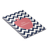 Coral Apple en Navy Chevron Teacher Notitieboek (Rechterzijde)