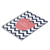 Coral Apple en Navy Chevron Teacher Notitieboek (Linkerzijde)