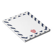 Coral Apple Navy Chevron Teacher Notitieblok (Schuin)