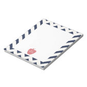 Coral Apple Navy Chevron Teacher Notitieblok (Linkerzijde)