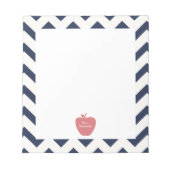 Coral Apple Navy Chevron Teacher Notitieblok (Voorkant)