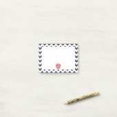 Coral Apple Navy Chevron Teacher Post-it® notes (Op bureau)
