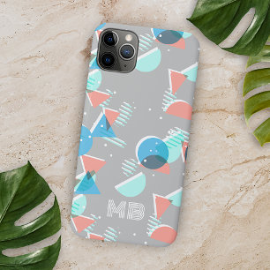 Coral Aqua Blauw Groen Grijs Mideeuwse Kunstpatroo iPhone 12 Hoesje