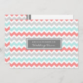 Coral Aqua Chevron Wedding Vow Renewal Uitnodiging (Voorkant / Achterkant)