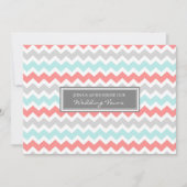 Coral Aqua Chevron Wedding Vow Renewal Uitnodiging (Voorkant)