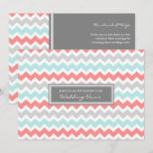 Coral Aqua Chevron Wedding Vow Renewal Uitnodiging (Voorkant / Achterkant)