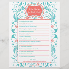 Coral Aqua Floral Bride Best Vrijgezellenfeest Gam