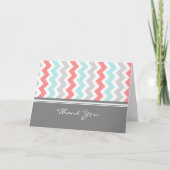Coral Aqua Gray Baby shower Hostess Dank u Bedankkaart (Voorkant)