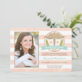 Coral Aqua Nursing School Afstuderen aangekondigd Kaart (Staand voorkant)