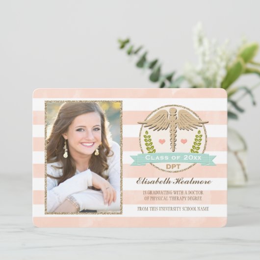 Coral Aqua Physical Therapy School Afstuderen Kaart (Staand voorkant)