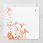 Coral Aqua Yellow Wilde Flowers Wedding Invitation Kaart (Achterkant)
