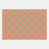 Coral Aquamarine Flower Seamless Pattern Inpakpapier Vel (Voorkant 2)