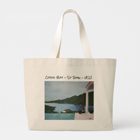 Coral Bay St. John USVI Grote Tote Bag (Achterkant)