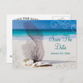 Coral Beach Bewaar de datum Destination Wedding Ka Aankondigingskaart (Voorkant / Achterkant)