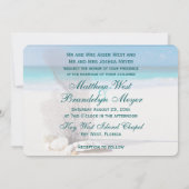 Coral Beach Destination Wedding Invitations Kaart (Achterkant)