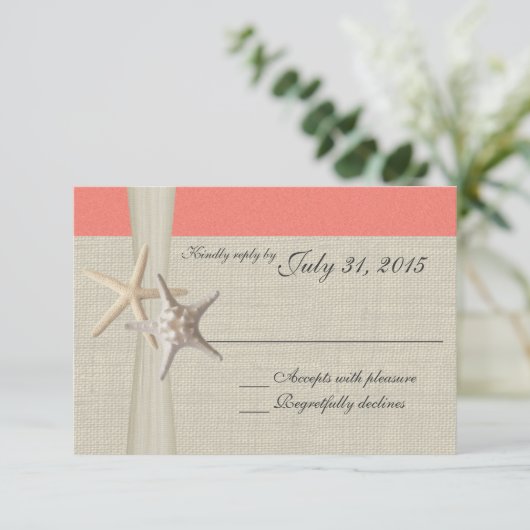 Coral Beach en Burlap Response Kaart (Staand voorkant)