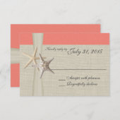 Coral Beach en Burlap Response Kaart (Voorkant / Achterkant)