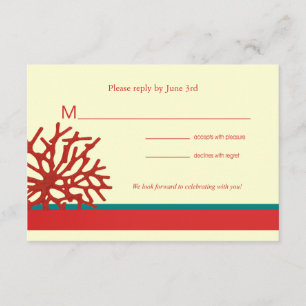 Coral Beach RSVP-reactiekaart RSVP Kaartje