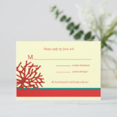 Coral Beach RSVP-reactiekaart RSVP Kaartje (Staand voorkant)