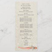 Coral Beach Starfish & Ribbon Wedding Program Programmakaart (Achterkant)