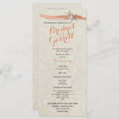 Coral Beach Starfish & Ribbon Wedding Program Programmakaart (Voorkant / Achterkant)