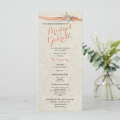 Coral Beach Starfish & Ribbon Wedding Program Programmakaart (Staand voorkant)