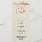 Coral Beach Starfish & Ribbon Wedding Program Programmakaart (Voorkant)