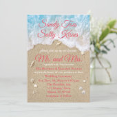 Coral Beach Waves Huwelijksuitnodiging Kaart (Staand voorkant)