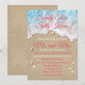 Coral Beach Waves Huwelijksuitnodiging Kaart (Voorkant / Achterkant)