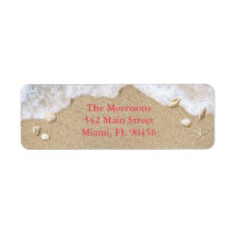Coral Beach Waves Return Address Labels
