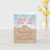 Coral Beach Waves Sandy Toes Bedankt Card Kaart (Gele Bloem)