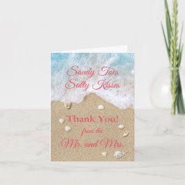 Coral Beach Waves Sandy Toes Bedankt Card Kaart