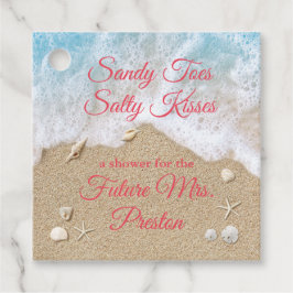 Coral Beach Waves Sandy Toes Vrijgezellenfeest Bedankjes Labels