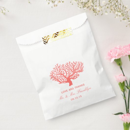 Coral Beach Wedding Favor Bag Bedankzakje (Gezegeld)
