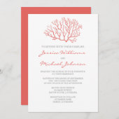 Coral Beach Wedding Kaart (Voorkant / Achterkant)