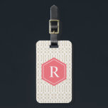 Coral & Beige Trellis | BAGAGELABEL<br><div class="desc">Reis in stijl met een op maat gemaakt design bagagelabel! Met moderne en stijlvolle labels kunt u uw koffers gemakkelijk aankleden en uw bagage snel identificeren in de bagageafhandeling. Pas dit object aan door uw monogram-Initiaal en contactgegevens toe te voegen. Pas de achtergrondkleur eenvoudig aan naar een tint naar keuze!...</div>
