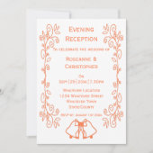 Coral Bells Scrollwork bruiloft receptie Kaart (Voorkant)