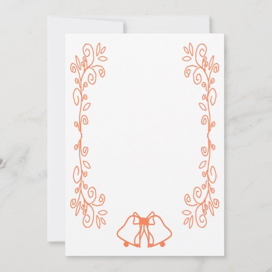 Coral Bells Scrollwork bruiloft receptie Kaart (Achterkant)