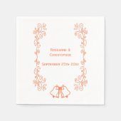 Coral Bells Scrollwork bruiloft receptie Servet (Voorkant)