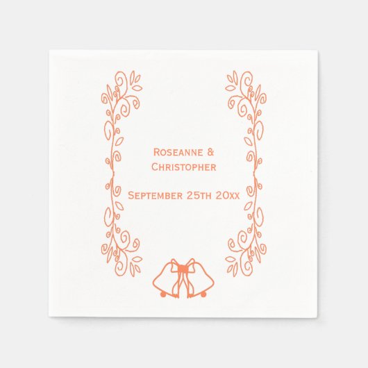 Coral Bells Scrollwork bruiloft receptie Servet (Voorkant)