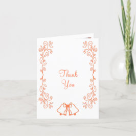 Coral Bells Scrollwork Ontwerp Wedding Bedankkaart