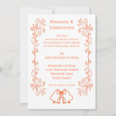 Coral Bells Scrollwork Ontwerp Wedding Kaart (Voorkant)