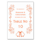 Coral Bells Scrollwork Ontwerp Wedding Kaart (Achterkant)