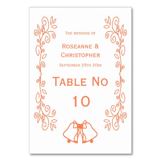 Coral Bells Scrollwork Ontwerp Wedding Kaart (Voorkant)